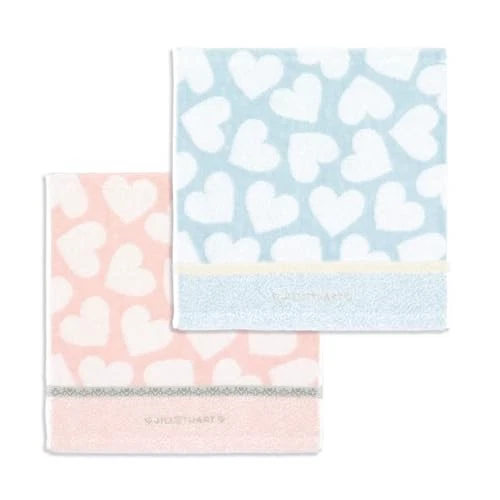 JILL STUART Pale Heart Towel Handkerchief Blue Heart Fluffy Cotton 58-1870070 - Image 4 of 4