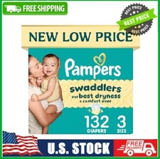 Pampers Swaddlers Fragrance Free Baby Diapers Size 3, 132 Count