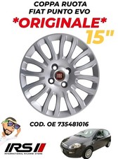 COPRICERCHI COPPA RUOTA PLATÒ FIAT PUNTO EVO ORIGINALE R15" OE 735481016