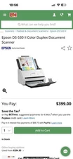 Epson DS-530 II Color Duplex Document Scanner - White