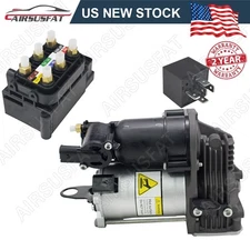 2213200304 For Mercedes W221 S550 Air Suspension Compressor+Valve Block+Relay