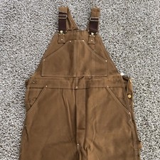 Vintage 70s 80s Carhartt Double Knee Duck Canvas Bib Overalls 42x26 Union Made