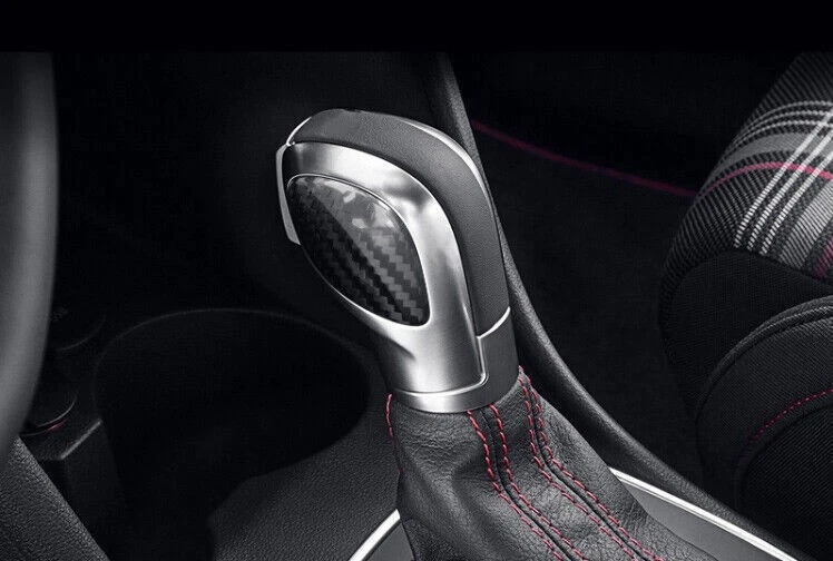 Real Carbon Fiber Gear Shift Knob Shifter Trim for Volkswagen Tiguan 2017-2021 Foto 2 de 4