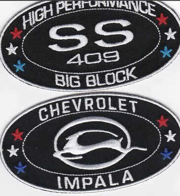 CHEVY SS 409 IMPALA SEW/IRON ON PATCH EMBROIDERED EMBLEM 1962 1964 ...