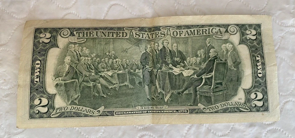 2009 "2" DOLLAR BILL - LOW SERIAL NUMBER AND PERFECT CONDITION - Image 2 of 2