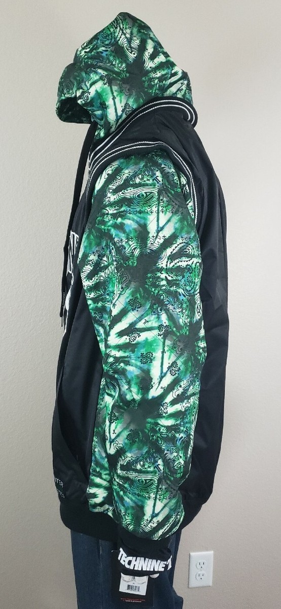 Technine Slam Dunk Snowboarding Jacket Mens M Black Mesh/Tie Dye