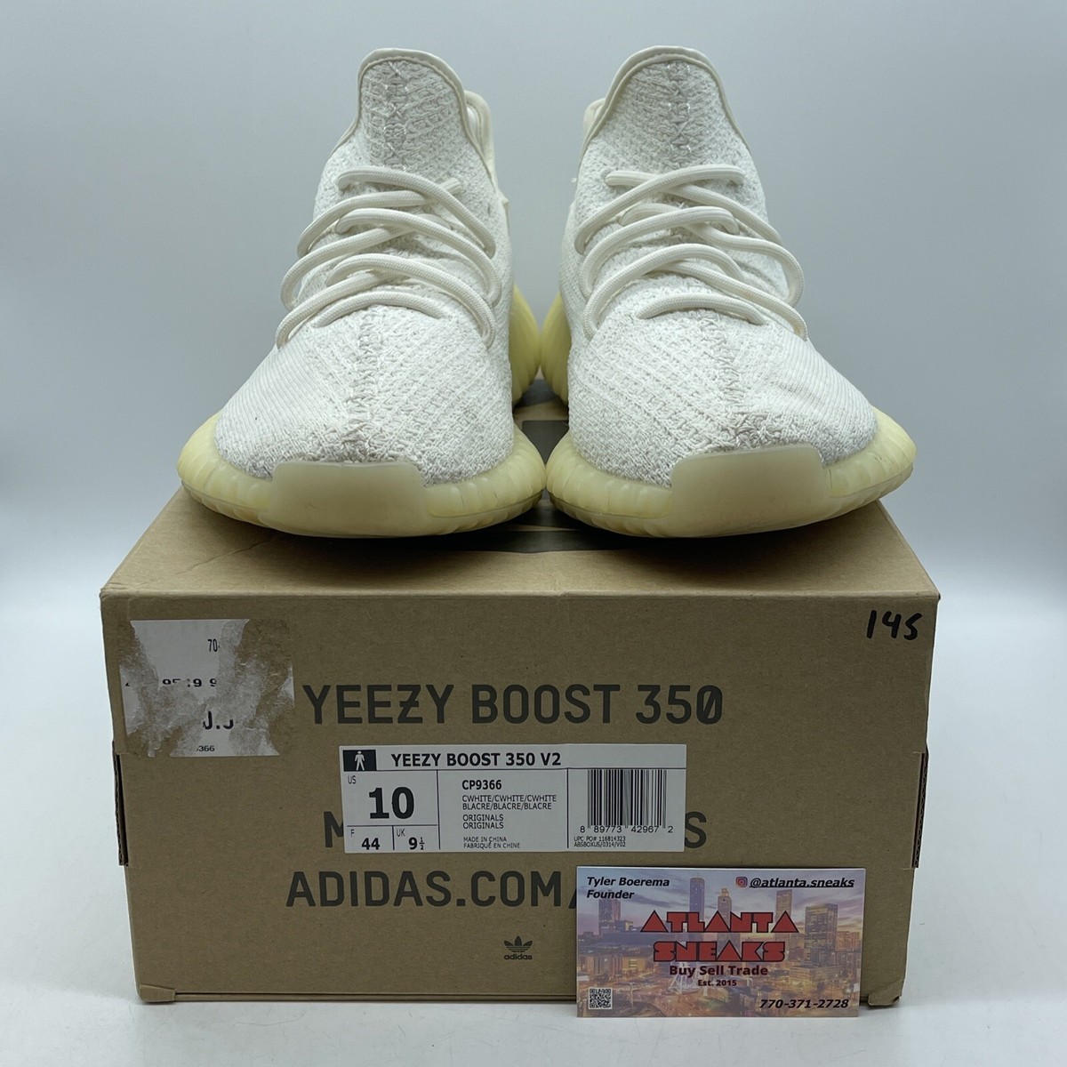 YEEZY BOOST 350 V2 CP9366 US size 10 WHITE NEW Adidas Yeezy Boost 350 V2 Cream White / Triple White (CP9366  main image 3