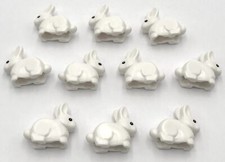 Lego 10 New White Bunny Rabbit With Black Eyes And Mouth And Bright Pink Nose