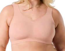 Evelyn  Bobbie Ultra Lift Defy Wireless Bra w/ Mesh Trim Small Salt A679089