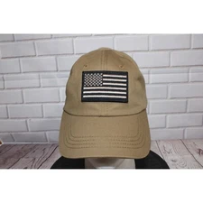 Condor Tactical Hat With USA Flag Patch One Size Fits Most Adjustable Strap Khak