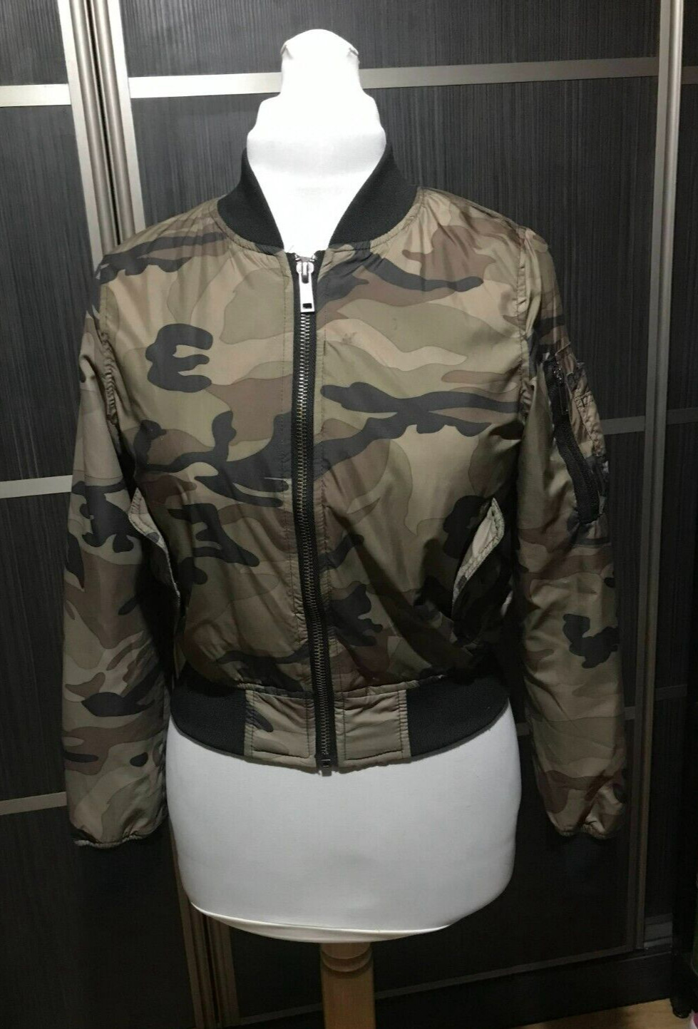 CAMOUFLAGE BOMBER / MOD JACKET MILITARY STYLE SIZE … Gem