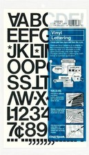 Chartpak 1 Inch High Black Self Adhesive Vinyl Letters And Numbers Set