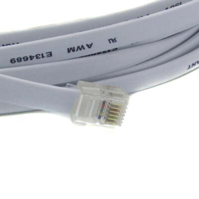 RiteAV 2FT ( 0.6M ) RJ12/M-RJ12/M 6P6C Straight for Data Phone Line Cord Gray