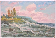 Vladimir Zhugan (1926-2008) "The Surf", Oil Painting, ca.1970 (1)