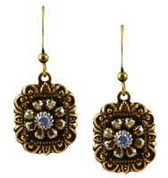 Liz Palacios Antique Gold Plated Ornate Square Dangle Earrings Liz Palacios Antique Gold Plated Ornate Square Dangle Earrings
