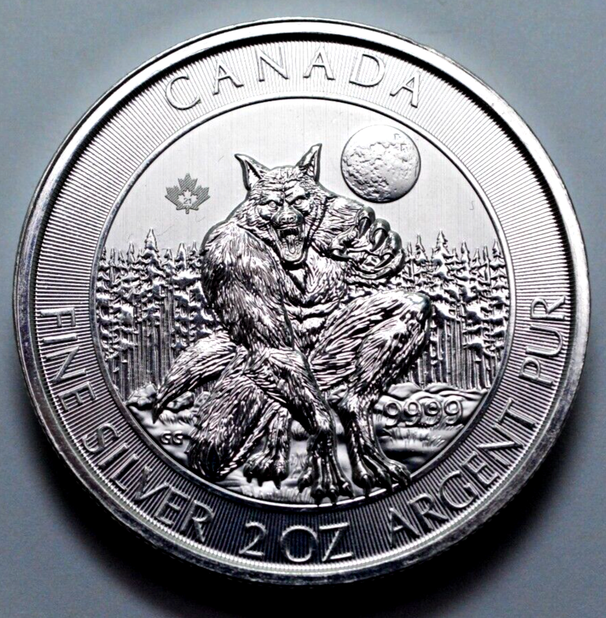 2021 $10 CANADA 2 OZ .9999 SILVER CANADIAN WEREWOLF COIN