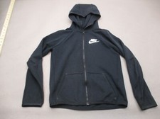 NIKE Size M Kids Unisex Black Cotton Blend Full Zip Pocket Athletic Jacket 365