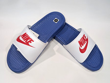 Nike Benassi JDI Game Royal/White Men's Slides Sandals-Asst Sizes NWB 343880-410