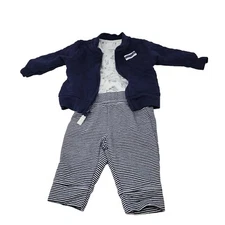 Carter's 3 Pc Set Jacket Pants Bodysuit Infant Size 3 mos Navy Blue