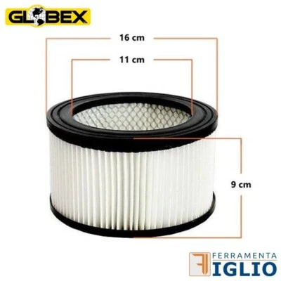 Filtro Hepa di Ricambio per Bidone Aspiracenere Globex Tornado 18 Litri