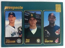 CC SABATHIA, BARRY ZITO, RYAN ANDERSON, 2001 TOPPS PROSPECTS #363