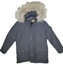 Penfield Hoosac Down Parka Hooded Faux Fur Trim Black 60/40 Kids Age 9 - 10