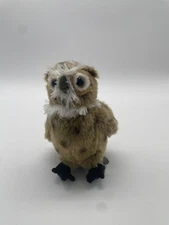 Owl Plush Great Horned 8" Wildlife Artist Beige White