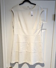 Gap Dress Ivory - White Fit Flare  Sleeveless Dress Sz 14 NWT