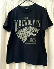 HBO Game Of Thrones  'The Direwolves' Black Short Sleeve T-Shirt - Size M 
