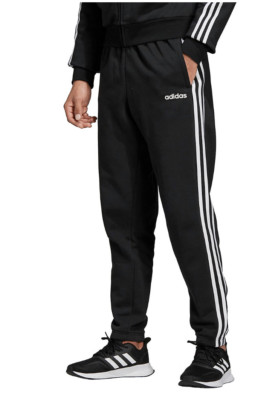 Adidas Sweatpants Black Pants Joggers Cuffed Bottoms 3 Stripes Logo Men s