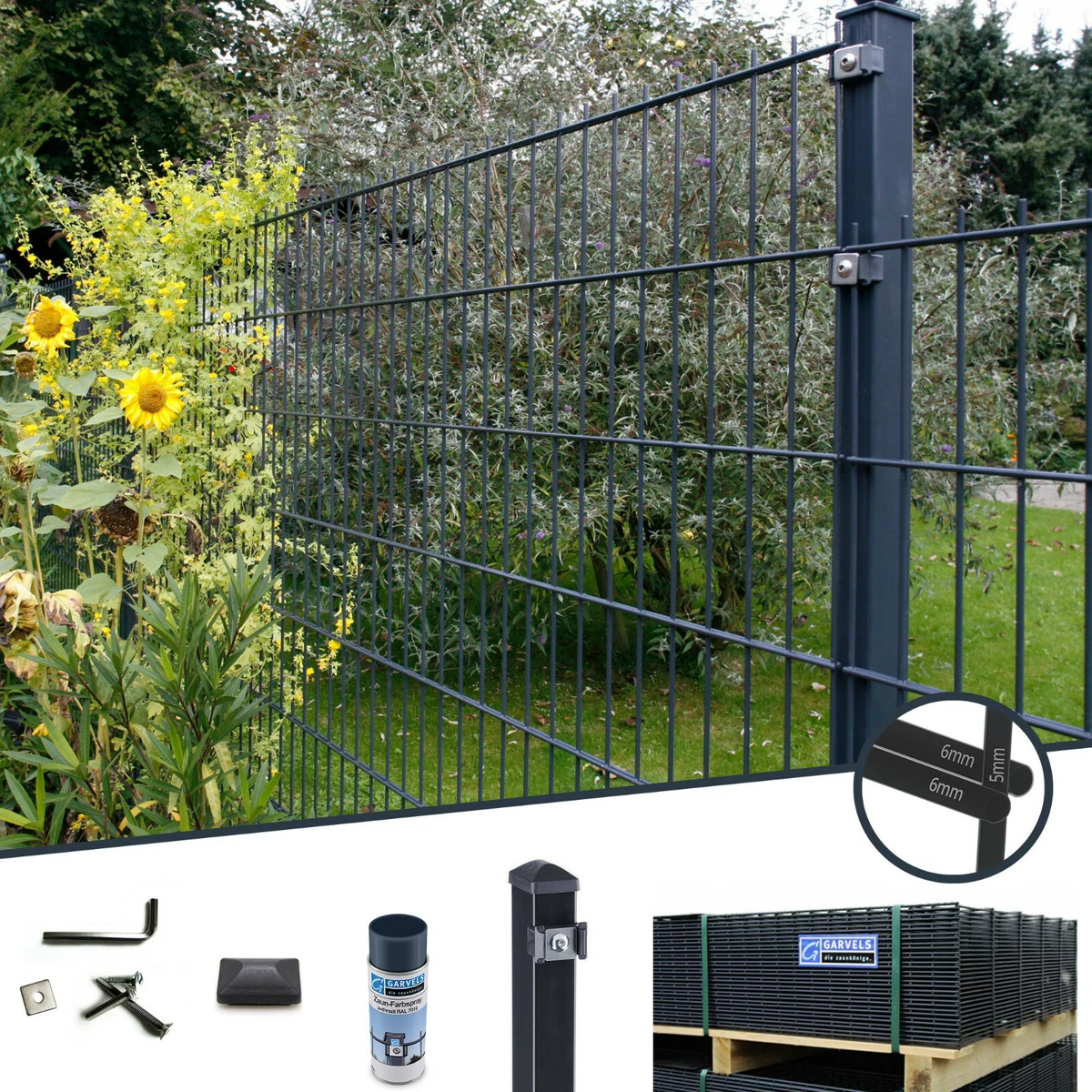 Produktbild von Zaunelement - Metallzaun Parkallee H: 90cm | Zaunelement - Metallzaun