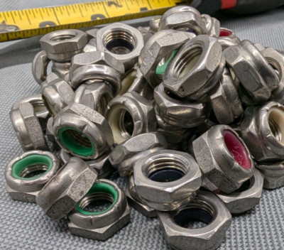 (150) CRES 3/8-24 Self-Locking Hex Nut with Nylon insert - MS21083C6