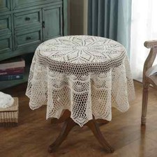 Cotton Crochet Tablecloth Handmade Chic Vintage Crocheted Lace Table Covers