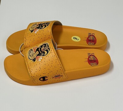 Champion Men's Cobra Kai Slides/Slippers/Sandals Yellow/Black