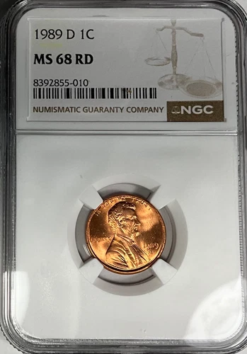 1989 D Lincoln Cent NGC MS68 Red
