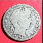 1904O US Barber SILVER Half Dollar "New Orlean" Mint! Lower Mintage! Good Detail