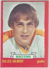 1973-74 O-PEE-CHEE GILLES GILBERT ROOKIE CARD (BRUINS) #74. rookie card picture