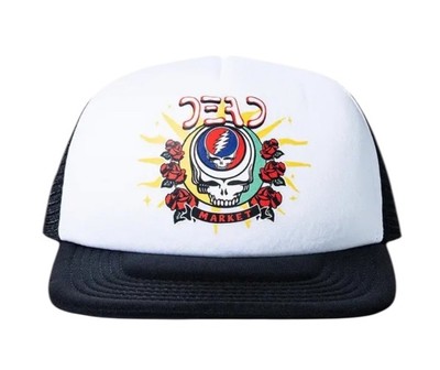Grateful Dead X Market Collab Solar Flare Steal Your Face Mesh Trucker Hat- New