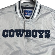 Dallas Cowboys Ultra Game Full Snap Satin Jacket Men s Large Brand New 130 Gray
