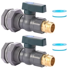 2 Set 3/4 Inch Rain Barrel Spigot Kit - BILAL Water Barrel PVC Garden Diverte...