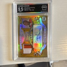 Topps 2007 Bowman Sterling Gold Rookie Patch Auto Gaines Adams /250 Graded 9.5