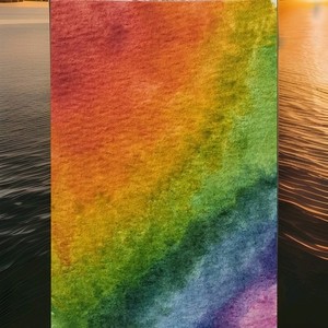 ACEO Original Art Card, 2.5 x 3.5 Watercolor Painting, Rainbow 
