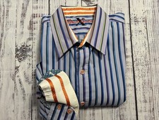 Mens Robert Graham Shirt Sz L Tailored Fit Button Down 1165