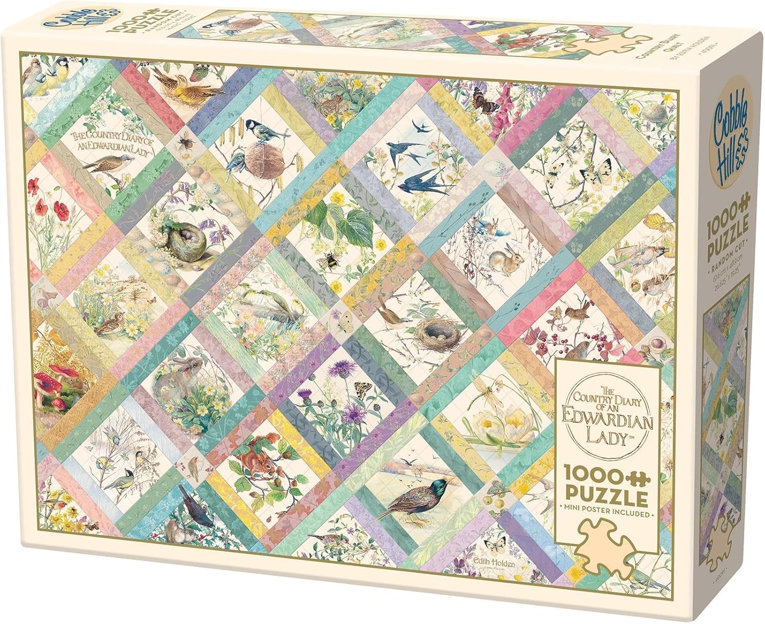 Cobble Hill Country Diary Quilt -1000 Piece Jigsaw Puzzle - Poster Included, 26