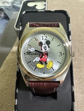 Disney Mickey Mouse Watch MCK623 Men  s Ladies Wide Brown Band Needs Battery