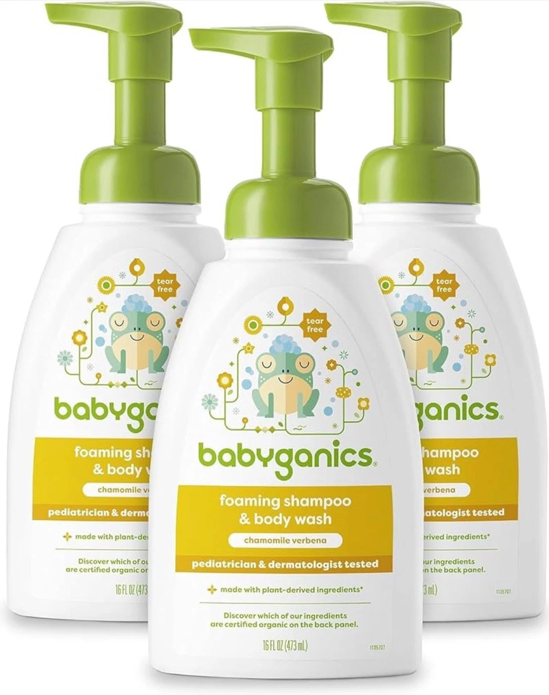 Babyganics Foaming Shampoo & Body Wash, Chamomile Verbena, 16 fl oz - Pack of 3
Opens in a new windo