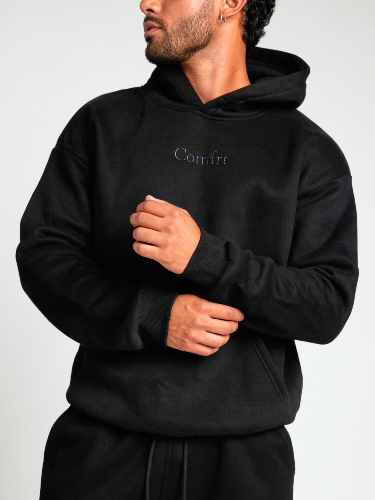 COMFRT Signature Hoodie in Onyx Black - Size Large