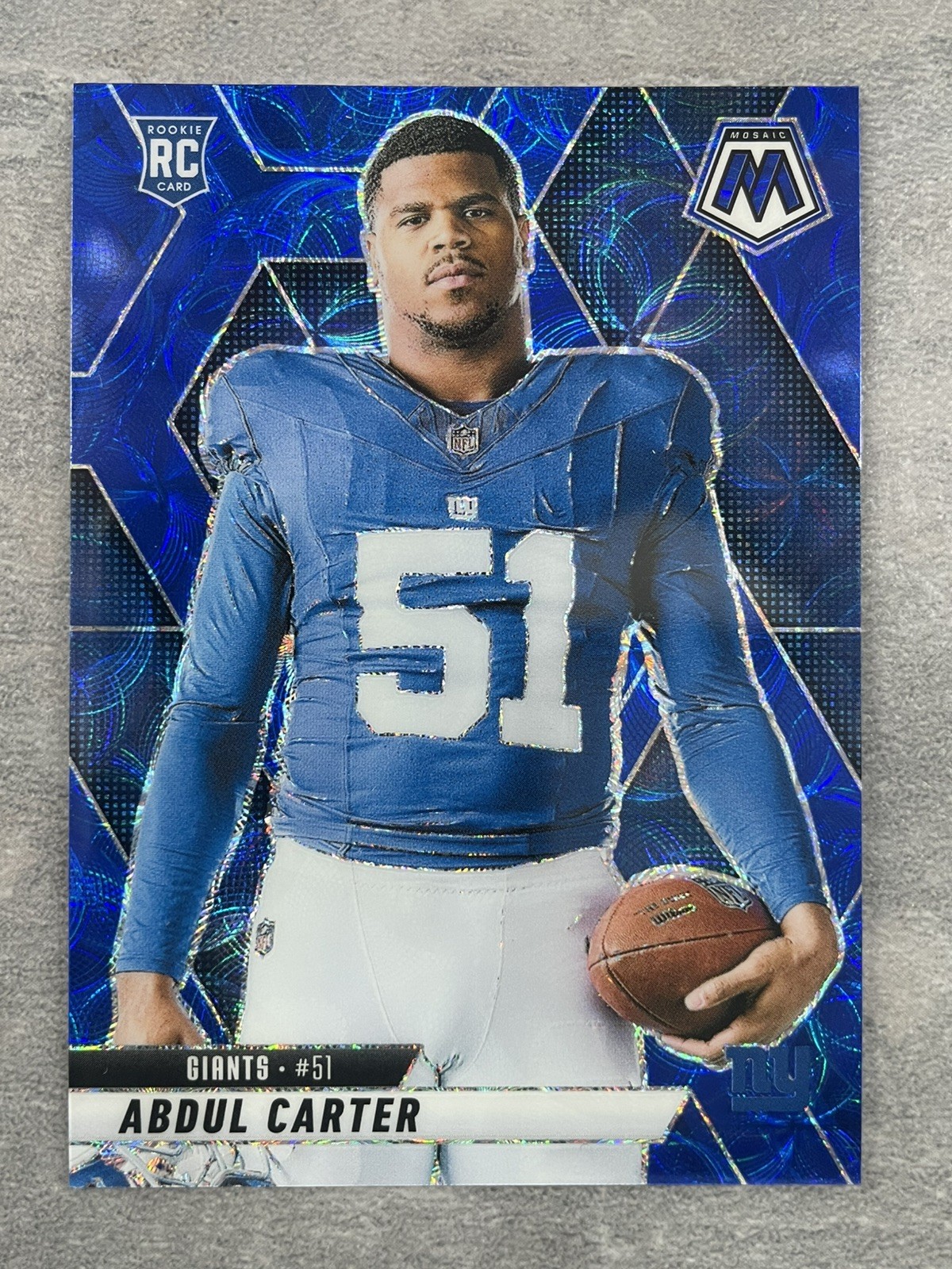 Abdul Carter 2025 Mosaic Rookie Variation Card RC #282 Blue Scope Prizm Giants