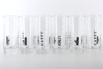 6x Gläser Kinley Cappy Nestea Coca Cola Company Glas Set 150ml Gastro Saftgläser