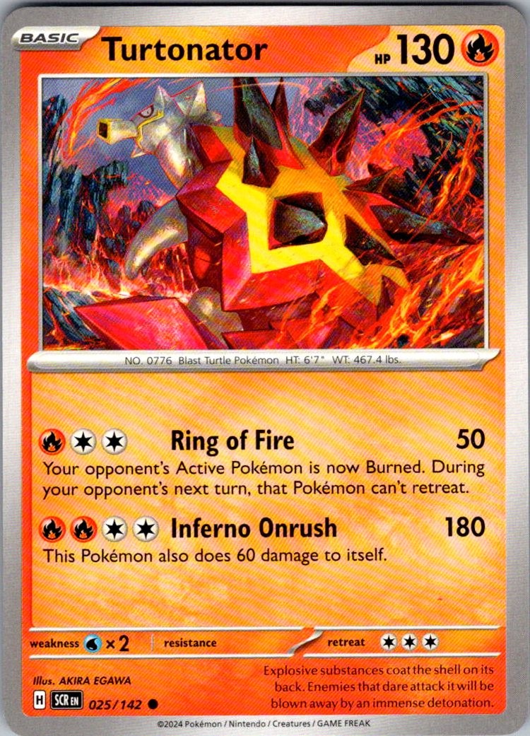 Turtonator Stellar Crown 25/142 Common Pokemon Near Mint